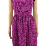 Paper Dolls Paper Doll SMALL Junior Purple Black Chevron Mall Goth Fit & Flare Mini Dress Photo 0