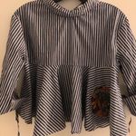 ZARA  Striped Embroidered Tiger Top Photo 4