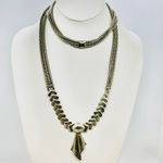 American Vintage Vintage Silver Bow Art Deco Statement Chain Necklace Photo 6