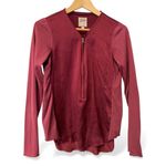 GO BY GO SILK ICONIC GO ZIPPY REDUX Blouse Womens Small Burgundy Red Zip Shirt Photo 3