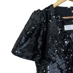TCEC NWT  Mini Dress Womens M Black Sequin Short Puff Sleeve Cocktail Birthday Photo 1