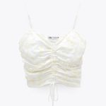 ZARA  Ruched Daisy print cropped top Photo 1