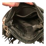 EXPRESS  Black Fringe Crossbody Hobo Bag Faux Suede Boho Western Photo 4