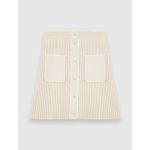 Maje  Jarina Ribbed Knit Mini Skirt Beige Pockets Parisian Women’s Size 40 Large Photo 7