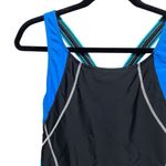 Attraco Racerback Low Cut Leg Colorblock One Piece Swimsuit Blue Photo 6