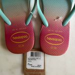 Havaianas Slim Flip Flops Sandals Marine Blue Pink Photo 1