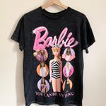 Barbie Gray Acid Wash Graphic Short Sleeves Tee Shirt US Medium Black Photo 0