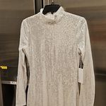 Reformation 💕💕 Talicia Sequin Mock Neck Maxi Dress ~ Silver Sparkle 6 NWT Photo 9