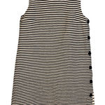 S Max Mara Striped Sleeveless Shift Dress Navy White Button Side Size 10 Blue Photo 0