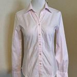 LISSEO Long Sleeve Button Down Shirt Pink White Striped Made in Japan Women's S Photo 1