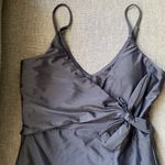Olivia + Ocean Mom Bod Faux Wrap One Piece Swimsuit Size Large Onyx Black Photo 4