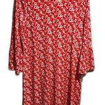 Michael Kors  Floral Bell Sleeve Dress. Red Pink White 3/4 Sleeve (322) Photo 0