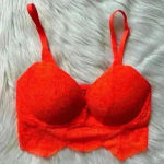 PINK - Victoria's Secret Victoria’s Secret PINK Lace Bralette Neon Orange XS Photo 0