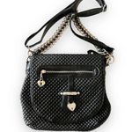 Juicy Couture Faux Leather Black Quilted Crossbody Sparkles Hearts Y2K Iconic Photo 0