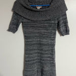 Mudd 90s Y2K Short Sleeve Sweater Dress With Cowl Neck Mini Gray Size Small Photo 0