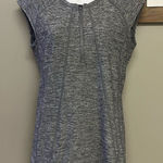 Athleta  Heather Gray Capped Sleeve 1/2 Zip Pullover Shirt with Pleating- Medoum Photo 0