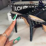 Alexandre Birman  Black Velvet Rainbow Crystal Bow Mule Heels Womens 39 New NWT Photo 4