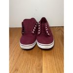 Vans Shoes Womens Size 6.5 Burgundy Canvas Low Top Skate Sneakers Casual Photo 1