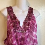 SPIAGGIA Dolce XL Coverup Tie dye Sheer with beaded front Belted mini dr… Pink Photo 1