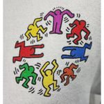 Keith Haring White Hoodie‎ Dancing Figures Circle Graphic Art Streetwear Pop Art Photo 2