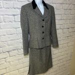 Pendleton VTG Skirt Suit Women Gray Wool Blazer Matching Skirt Size 8 Business Photo 3