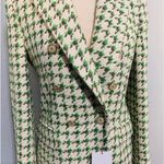 ZARA  Woman Textured Double-breasted Blazer Christmas Jacket Ecru Green Size M Photo 10
