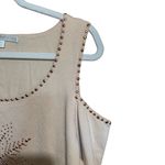 Boston Proper Womens Size Large Beige Embellished Cold Shoulder Sweater Top Photo 2