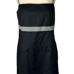 Ann Taylor  Dress Women 14 Petite Black Gingham Belt Square Neck Mini Preppy Boho Photo 0