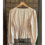 Jealous Tomato  Womens Top Medium Cream Animal Print Peplum Photo 3