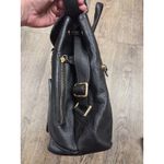 BOYATU Pebbled Black Leather Gold Hardware Convertible Zip Backpack Purse Photo 5