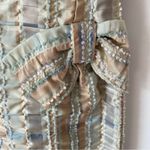 James Coviello NWTs Vintage Plaid Bow Front Pockets dress size 8 Tan Blue Green Photo 12
