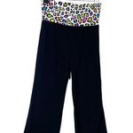 No Boundaries  Y2K Women's Cropped Yoga Pants Black White Animal Print Size Small Photo 1