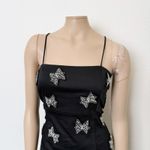 Anthropologie [] Maeve Black Silver Brynne Crystal Bow Butterfly Mini Dress Sz 12 Photo 3