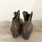 Born Perez Western Cowboy Ankle Boots Bootie Leather Brown 8.5 Gold Stud Zip Photo 3