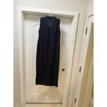 Kiko Dress Womens Small Black Button Front Sleeveless Maxi Textured Linen Blend Photo 3