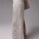 Topshop raw waistband denim maxi skirt in cream. Photo 1