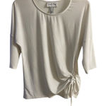 Joseph Ribkoff  white pop over blouse cinch waist elbow sleeve Sz 6 Photo 0