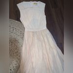 Alice + Olivia  Triss Sleeveless Maxi Dress Leather Trim in cream formal $500 Photo 8