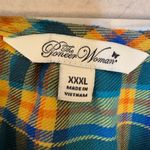 The Pioneer Woman Plaid Peasant Top 3X – Embroidered Floral Sleeve Blue Size undefined Photo 2