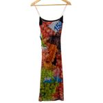 ZARA Ruched Mesh Fruit Stand Print Strappi Maxi Dress Size Small Colorful NWT Photo 2