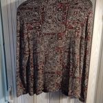 Onyx Nite  Open Front Cardigan/Shell, Size L, Sparkly Red Gold metallic Photo 3