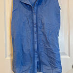 Cato NEW‎  Woman 18/20W Blue Sleeveless Button Down Top Blouse Shirt Plus Size Photo 0