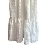 ZARA Women's White Voluminous Textured Weave Midi Dress Size M Photo 7