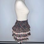 OLIVE des OLIVE Black Floral Poppy Tiered Ruffle Short Mini Skirt XS/S Photo 5