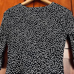 Lands' End Fit and Flare Dress Ponte Polka Dot Black White Size XS Petite Photo 5