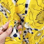 [Vintage] 70s Yellow Gingham Floral Print High Neck Halter Maxi Dress Sz Small S Photo 12