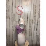 Lavender Ribbed Lace Up Back Bodysuit Size Small Purple Ruched Front One Piece Photo 1