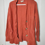 Loft  Orange Rust Burnt Orange Oversized Button Slouchy Cardigan Sweater MED Photo 0