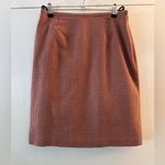 Ann Taylor Houndstooth Skirt Red Pattern Holiday Brown Lined Wool Tweed 8 Photo 0