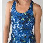 Lululemon Kanto Catch Me Racerback Tank Windy Blooms Sapphire Blue Size 4 Small Photo 5